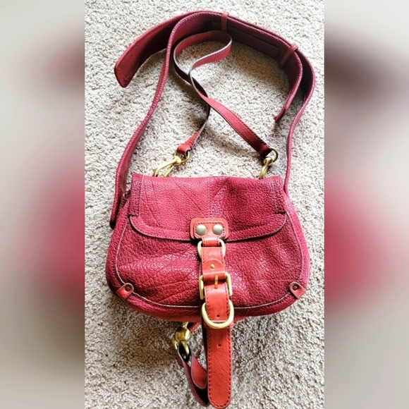 Chloe Handbags - Chloé | Buckle Ascot Marcie brick red leather crossbody saddle bag purse